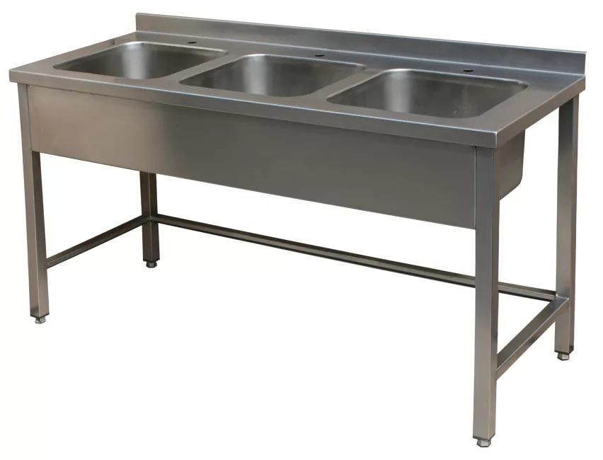 Подробнее о Ванна цельнотянутая 1700х700х860 глубина 300 из нержавеющей стали 3-секционная ВМЛ 17/7 Ванна цельнотянутая 1700х700х860 глубина 300 из нержавеющей стали 3-секционная ВМЛ 17/7